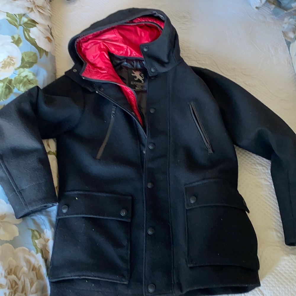 Express black wool stadium Jacket lined